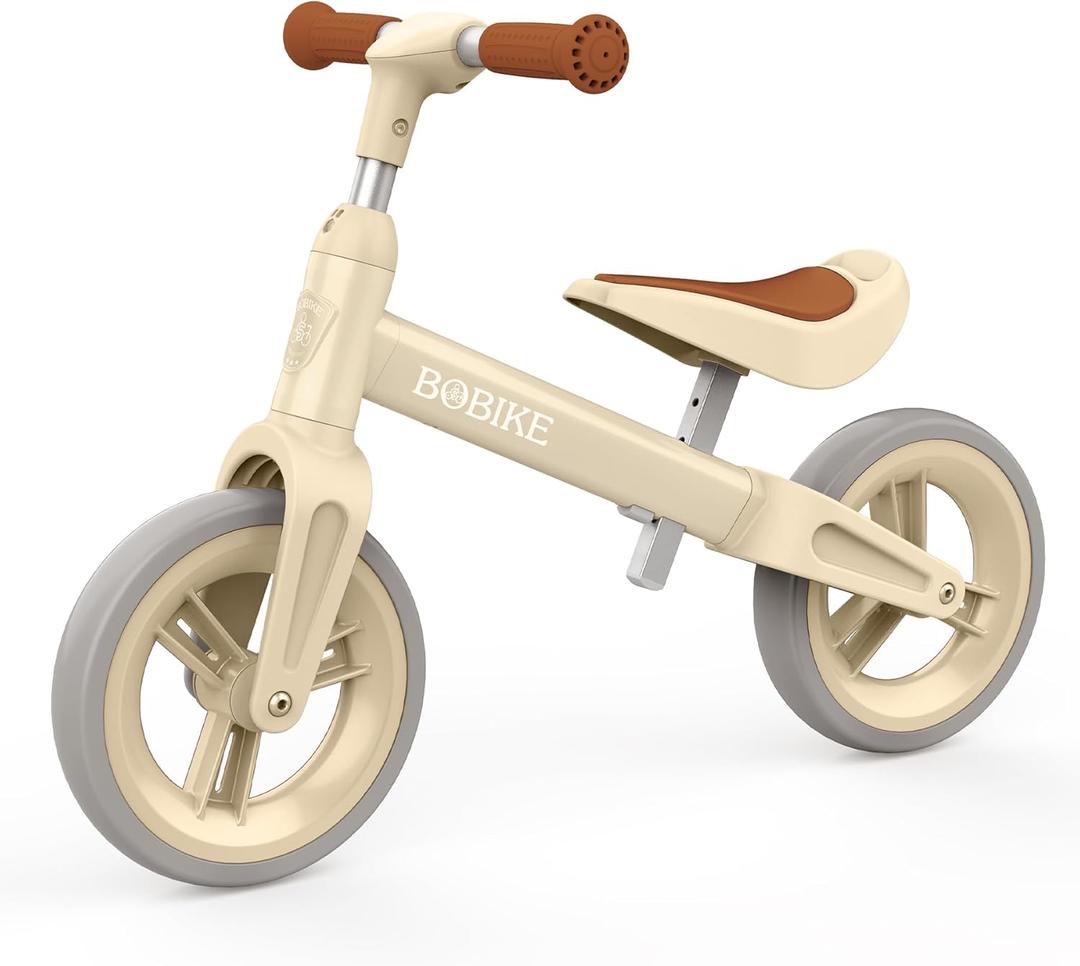 Toddler Balance Bike Toys for 1 to 4 Year Old Girls Boys Adjustable Seat and Handlebar No-Pedal Training Bike Best Gifts for Kids (BEIGE)