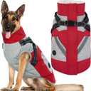 IECOii Winter Waterproof Dog Coats - Zip Up Fleece Jacket for Dogs, Red, XLarge (X-Large(Chest:29.9 in))