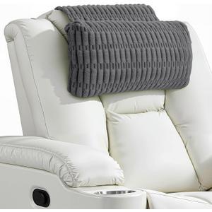 Recliner Pillow Soft Corduroy Neck Pillow for Recliner, Adjustable Recliner Headrest Pillow with Weighted Back Flap Non-Slip Head Pillow for Recliner, Couch, Chair, Sofa
