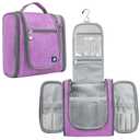 PAVILIA Toiletry Bag Travel Bag for Women Men, Hanging Cosmetic Organizer, Water Resistant Makeup Bag for Accessories Toiletries, Large Travel Essentials Kit (Purple) (Standard (9x4x9))