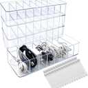 Cheardia 4 Pack Cable Storage Organizer, 10 In Plastic Cord Storage Box with 30 Wire Ties, Clear Charger Organizer with Lid for Office Home Desk Accessories