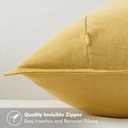 MIULEE Decorative Linen Pillow Covers 18x18 Inch Yellow Boho Farmhouse Neutral Couch Throw Pillows for Bed Pack of 2 Accent Modern Pillowcase Summer Sofa Livingroom Home Decor