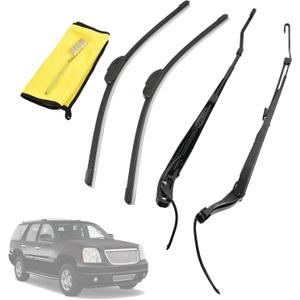 1 Pair Front Windshield Wiper Arm & 22" Blade Kit 22917501 22917502 20788071 Compatible with Cadillac Escalade GMC Yukon, Compatible with Chevrolet Suburban/Avalanche/Tahoe 2008-2013