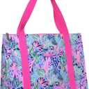 Lilly Pulitzer Insulated Market Shopper Bag Oversize Reusable Grocery Tote with Thermal Insulated Interior
