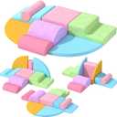 8 Piece Toddler Climbing BlocksSoft Play Climbing Toys Indoor for Toddlers Ideal Crawling and Exploration Play Set for Baby Gym/Toddler Playground (Macaron Color, 8pcs)