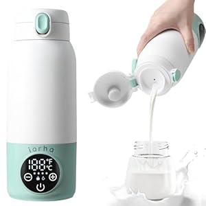 Portable Baby Bottle Warmer, 17oz Large Capacity Bottle Warmer, Fast Breastmilk Water Warmer On The Go with LCD Display, 98158°F Temperature Adjustment, for Vehicle, Car, Airplane Journey
