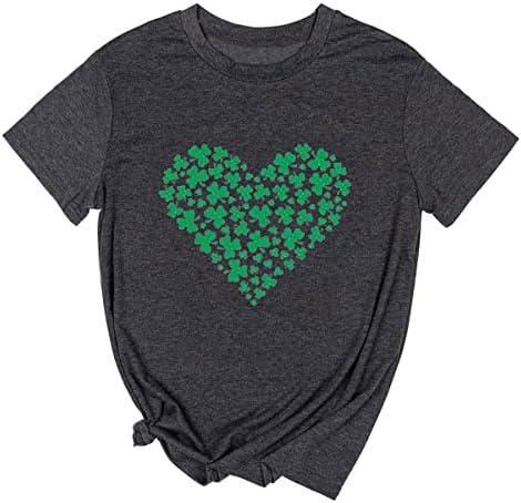 Yimoya Womens Feelin Willie Lucky T-Shirt Casual Shamrock St Patrick's Day Shirt Irish Tees (Green-3), L