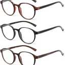 JOLISU 5 Pack Reading Glasses for Women Men, Blue Light Blocking Readers with Spring Hinge, Lightweight Eyeglasses for Reading (3.75)