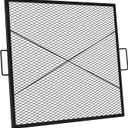 onlyfire X-Marks Square Fire Pit Cooking Grate, Square Grate for Outdoor Cooking, Heavy Duty Steel Campfire BBQ Grill Grid with Handle, 36-Inch