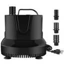 Simple Deluxe 660GPH 45W Bottom Suction Water Table Pump (2500L/H) with 3 Nozzles for Fish Tank, Pond, Aquarium, Hydroponics, Fountains, Black