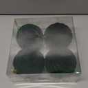 4 Pcs 4 Inch Green Large Velvet Christmas Ball Ornaments Vintage Christmas Plastic Ball Ornaments Flocked Tree Hanging Decoration for Xmas Party Wedding Home Decor