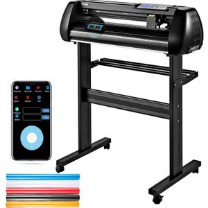 VEVOR Vinyl Cutter, 28inch Vinyl Cutter Plotter with Stand, Adjustable Speed Force for Sign Making Vinyl Plotter, SignMaster Software Vinyl Tape Tools Vinyl Printer with COM/USB/Bluetooth