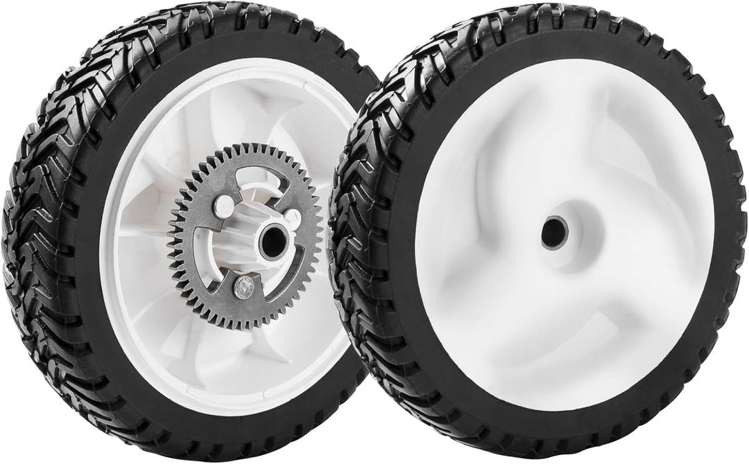 Rear Drive Wheels for Toro 105‑3036, 2‑Pack 22″ Recycler | 8″ metal gear wheel replaces 105‑3024, 105-3025; fits Toro 20013–20658