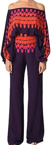 REASERAL Womens Fall Loose 2 Piece Outfits Off Shoulder Printed Long Sleeve Casual Going Out Wide Leg Pants Set XL