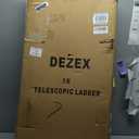 DEZEX Telescoping Ladders 16.5 FT Aluminum Ladder - One-Button Retraction Collapsible Extension Ladder for Home, Outdoors, RV, Attic & Loft, Lasts 330 LBS with 2 Triangle Stabilizers