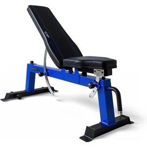 Cap Barbell Deluxe Utility Weight Bench Color Series (Blue, Square Backpad)