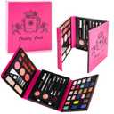 SHANY Beauty Book Makeup Kit All in one Travel Makeup Set - 35 Colors Eyeshadow, Eye brow, makeup blushes, powder palette,10 Lip Colors, Eyeliner pens & makeup Mirror - Holiday Makeup Gift Set
