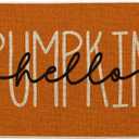 Artoid Mode Blue Hello Pumpkin Fall Doormat, Home Decor Low-Profile Switch Rug Door Mat Floor Mat for Indoor Outdoor 17x29 Inch