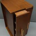 Tea Organizers and Storage Box with Drawer Tea Station organizer for Countertop with 8 Compartments Pine Wood Tea Bag Organizer with Drawer Teabag Holder with 4 Cotton Woven CoastersBrown02