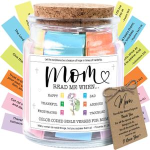2 x NewEleven Mothers Day Gifts For Mom, Mom Gifts From Daughters Son on Mother Birthday, Bible Jar, Christian Gift for Wife, Thank You Gift Decorative Inspirational Scripture Jar with 92 Bible Verses