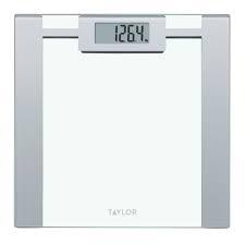 Taylor Digital Bathroom Talking Scale, 5 Languages, Scales Body Weight, White Scale Clear Glass Stainless Steel Accents, 440LB Capacity, Clear Stainless Steel Accents 