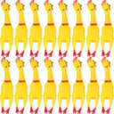 Sratte 16 Pack Screaming Chicken Toys Bulk Large Rubber Squeaking Chicken Toys for Pet Chew Gifts Prank Novelty Toy(15 Inch,Yellow)