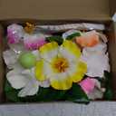 25 PCS Flower Cake Topper Hawaiian Cake Decorations with Palm Leaves Hibiscus Flowers Balls for Hawaii Aloha Jungle Summer Theme Wedding Birthday Baby Shower (Multicolour)