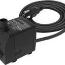 Submersible Water Pump Ultra Quiet with Dry Burning Protection160GPH for Fountains, Hydroponics, Ponds, Aquariums & More