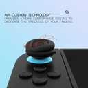 PlayVital for Switch 2 Thumbs Cushion Caps Thumb Grips (4-Pack) | Silicone Joystick Grip Cover for Nintendo Switch 2 Joycon, Anti-Fatigue Design | Black