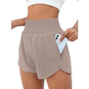 BMJL Women's Athletic Shorts High Waisted Running Short Pocket 2.5" Sporty Shorts Gym Elastic Workout Shorts (XX-Large, Khaki) BMJL Women's Athletic Shorts High Waisted Running Short Pocket 2.5" Sporty Shorts Gym Elastic Workout Shorts (XX-Large, Khaki)