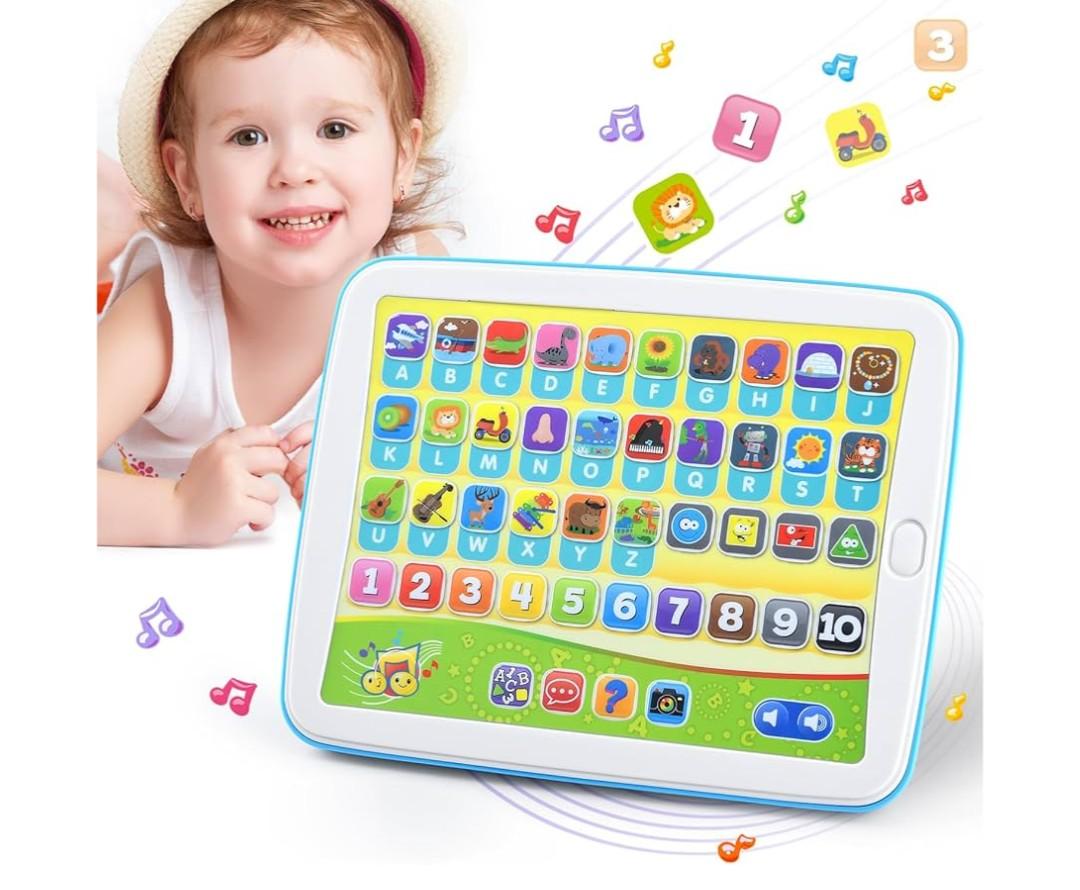 PLAY Bilingual Spanish & English Learning Toys for Toddlers 1-3, Kids Interactive Learning Tablet, Childrens Alphabet ABC/Words/Numbers/Colors Learning Pad, Education Toy for Babies 24 Month+