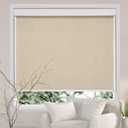 Persilux Free-Stop Cordless Roller Shades for Windows Blinds Light Filtering Roller Blinds (Khaki 34.5" W x 72" H) Natural Woven Fabric UV Protection Thermal Insulation Roller Window Shades for Home