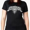Hot Leathers Black Asphalt Angel Ladies Short Sleeve Tee, Black, Large