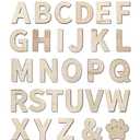 182 Pieces 2-1/2 Inch (2.5") Wooden Letters Craft Wood Letter Unfinished Alphabets with Extras Wall Decor