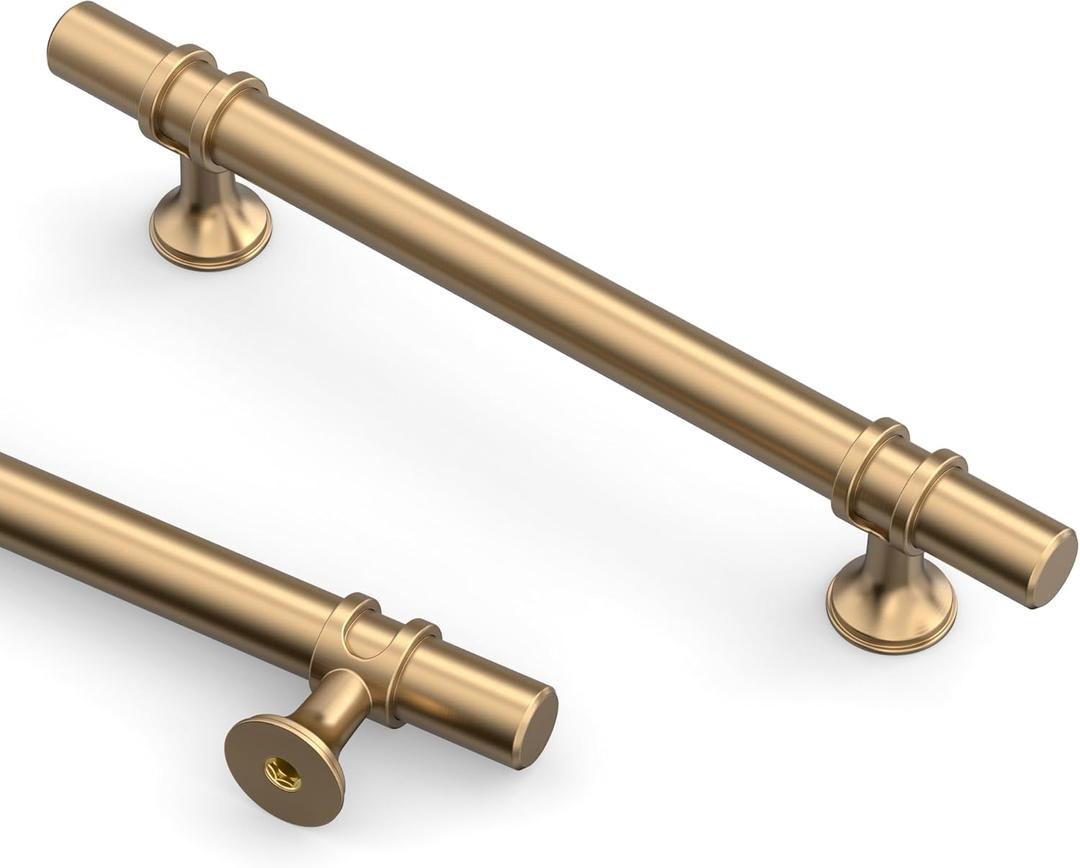 Asidrama 10 Pack 5 Inch(128mm) Champagne Bronze Kitchen Cabinet Handles, Cabinet Pulls Kitchen Cabinet Hardware Cupboard Handles Drawer Pulls (5" Hole Center)