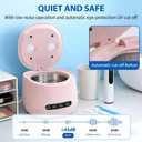 Dental Ultrasonic Retainer Cleaner Machine - 52kHz Dental Appliance Cleaner for Retainers, Dentures, Aligners, Mouth Guards, Toothbrushes & Jewelry, 200ML Pink, Quiet & Portable