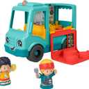 Fisher-Price Little People Musical Toddler Toy Serve It Up Food Truck Vehicle with 2 Figures for Pretend Play Kids Ages 1+ Years