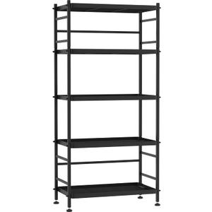 5-Wire Shelving Metal Storage Rack Shelves, Standing Storage Shelf Units for Laundry Bathroom Kitchen Pantry Closet(Black, 21.5L x 12.8W x 50.5H)