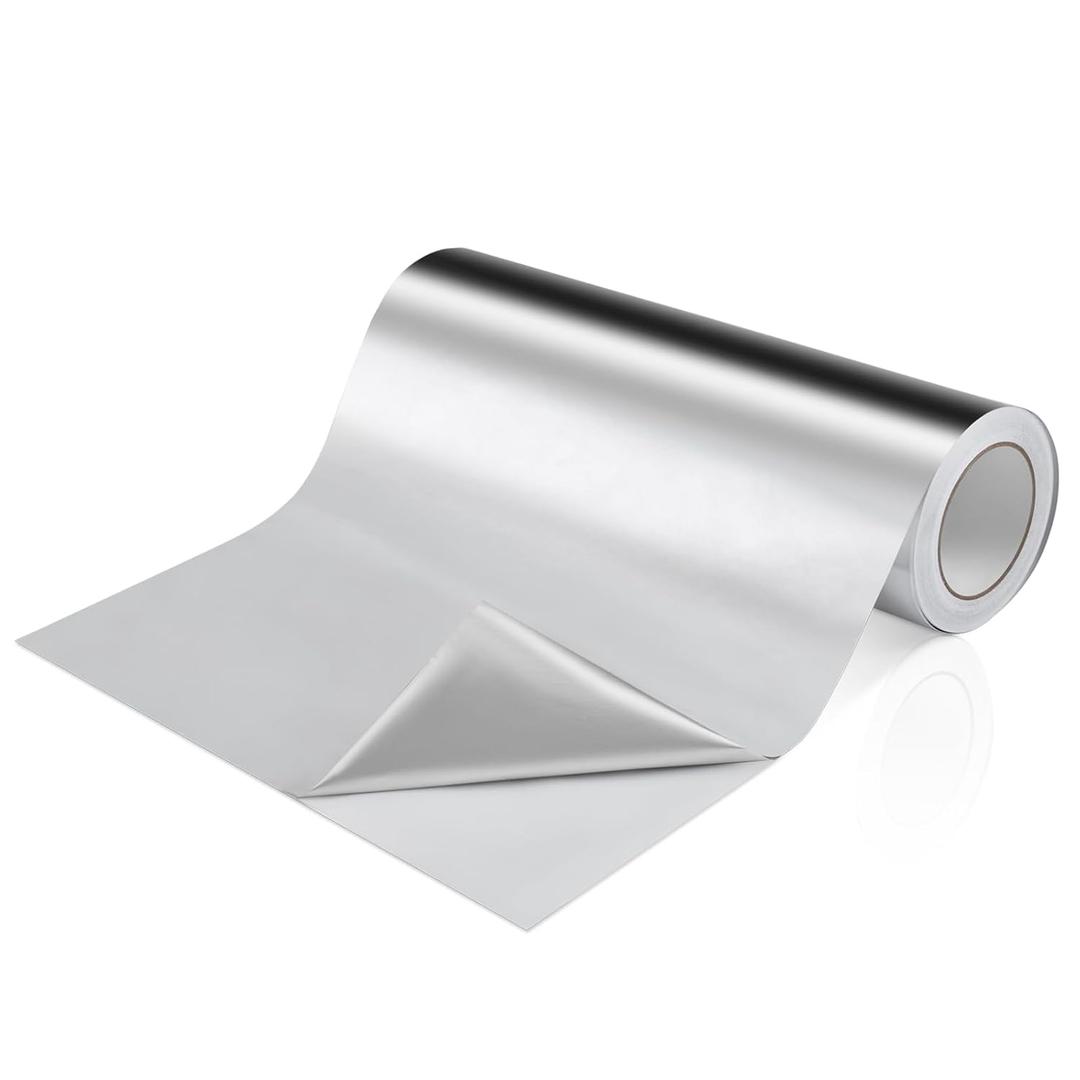 12 in x 55 yd Aluminum Foil Tape 3.9 Mil Heavy Duty Metal Duct Tape Adhesive High Temperature Silver Adhesive Insulation for Ductwork Dryer Vents Pipe Sealing and Repairing