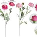 IPOPU Fake Peonies Artificial Ranunculus Flowers 6pcs 18Heads Pink Flowers Combo Hot Pink Silk Flowers 20.47" Artificial Flowers Bulk for Faux Floral Arrangements Home Table Decor (Multi-Pink)