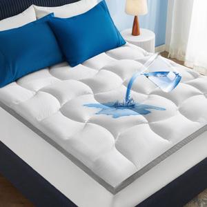 Bedsure Full Size Mattress Topper - Pillow Top Full Size Mattress Protector with 8-21 Inches Deep Pocket, 800 GSM Extra Thick Waterproof Bed Pad Fitted, Soft Bed Cover for Home, Bedroom, Hotel - White