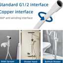 Shower Hose 118 Inches shower hose extra long for Handheld Shower Head Hose, Flexible PVC Shower h ose with Brass Insert and Integral Rubber Ring Sturdy & Anti-Leakage for Bathing Pet Bathing (White)