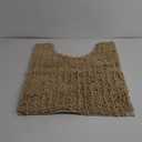 Reyox Chenille Bath Mat, Toilet Rugs U Shaped, Soft Plush Bath Bathroom Rug, Absorbent Shaggy Bathroom Contour Rug Apricot 19.7"x19.7"