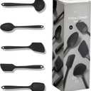 GIR: Get It Right 5-Piece Silicone Ultimate Kitchen Utensils Set - Ladle, Spatula, Flip, Spoon & Spoonula - Non-Toxic Cooking Utensils for Nonstick Cookware, Cooking and Baking - Black