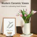 Beige Ceramic Vase, GUKJOB Small Cute Flower Vase for Pampas Grass, Home, Living Room, Dining Table, Farmhouse, Office Decor, Bedroom, Table, and Kitchen Shelf (Beige)