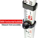 Grade Stick 9-Foot Aluminum Grade Rod - 10thsGrade RodGrade Stick for Laser LevelSurvey RodGrade RodsSurvey PoleWith Bubble Level, 3-Stage TelescopicDouble-Sided Scale Telescopic Leveling Rod