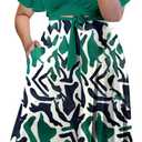Plus Size Women's 2 Piece Outfits Casual Short Ruffle Sleeve Wrap Crop Top Maxi Long Dress Flowy Matching Sets (2X-Large, 0816-green)