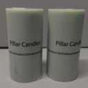 2 Pack 3x6 Inch Sage Green Unscented Pillar Candles - 70 Hour Long Burning Dripless Smokeless Candles for Home Decor Weddings Festivals Spa Meditation