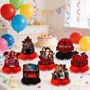 2 x 9Pcs Stranger Birthday Party Supplies, Honeycomb Centerpieces for Stranger Things Decorations, Double Sided Table Centerpieces
