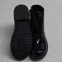 Girls Ankle Boots Lace Up Side Zipper Combat Shoes for Toddler/Little Kid/Big Kid (Black)